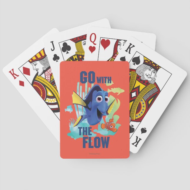Go with the Flow Watercolor Graphic Playing Cards (Back)