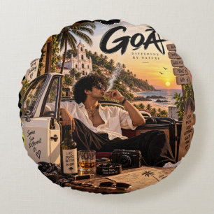 Goa • Different By Nature • Not Just a Destination Round Pillow