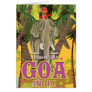 Goa Elephant indian vacation poster
