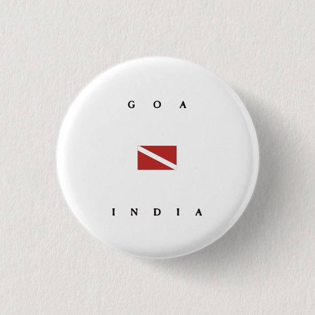 Goa India Scuba Dive Flag 1 Inch Round Button (Front)