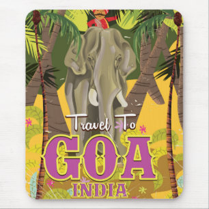 Goa India vintage travel poster Mouse Pad