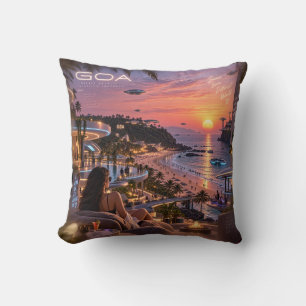 Goa • Timeless Beauty Futuristic Tomorrow • Same S Throw Pillow