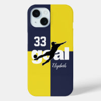 Goal blue gold personalized girls soccer