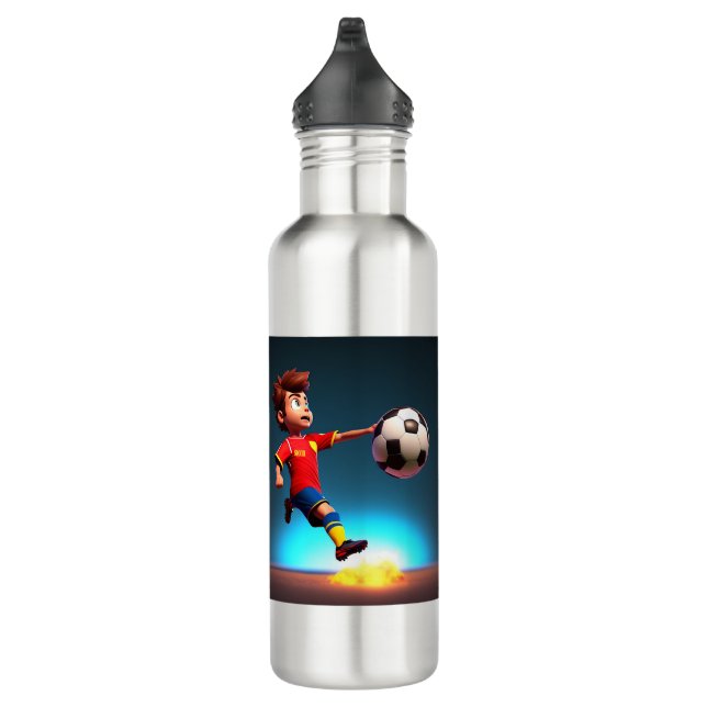 "Goal Bound: The Animated Boy's Perfect Kick" 710 Ml Water Bottle (Right)
