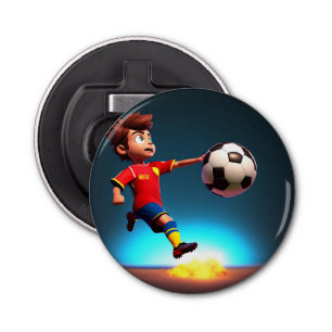 "Goal Bound: The Animated Boy's Perfect Kick" Bottle Opener