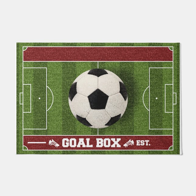 Goal Box Design Rug, Soccer  Doormat (Front)