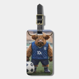 "Goal-Getter: A Highland Cow Dressed for Soccer"  Luggage Tag