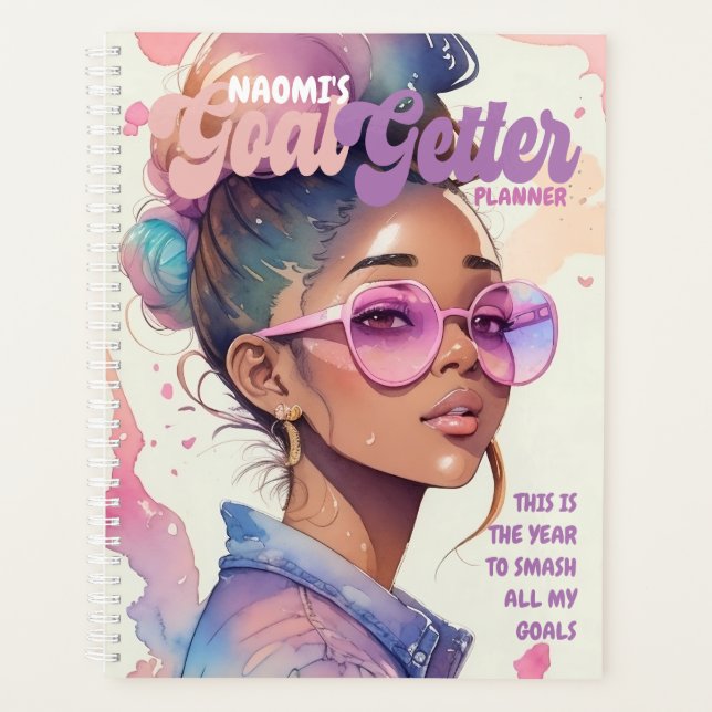 Goal Getter Cute Girly Magazine Style  Planner (Front)