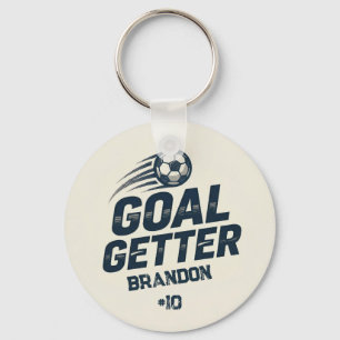 Goal Getter Distressed Player Name & Number Keychain