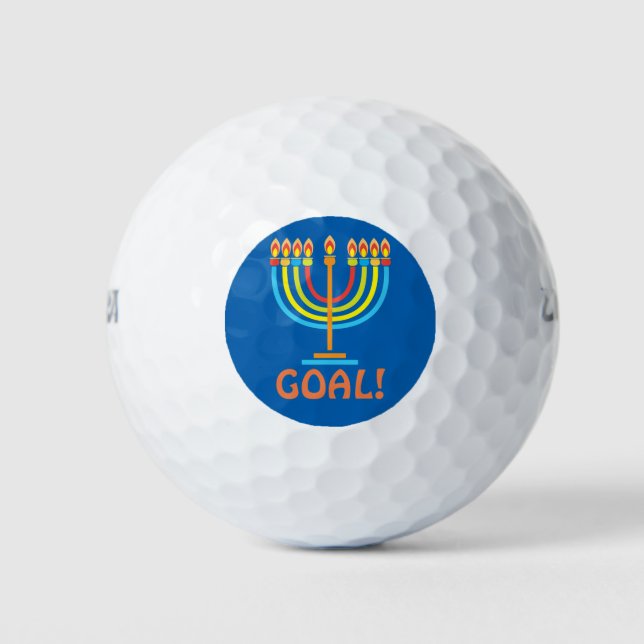 Goal! - Hanukkah Lights Holiday Golf Balls (Front)