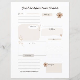 Goal Inspiration Board Planner Page