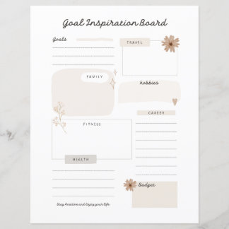 Goal Inspiration Board Planner Page 
