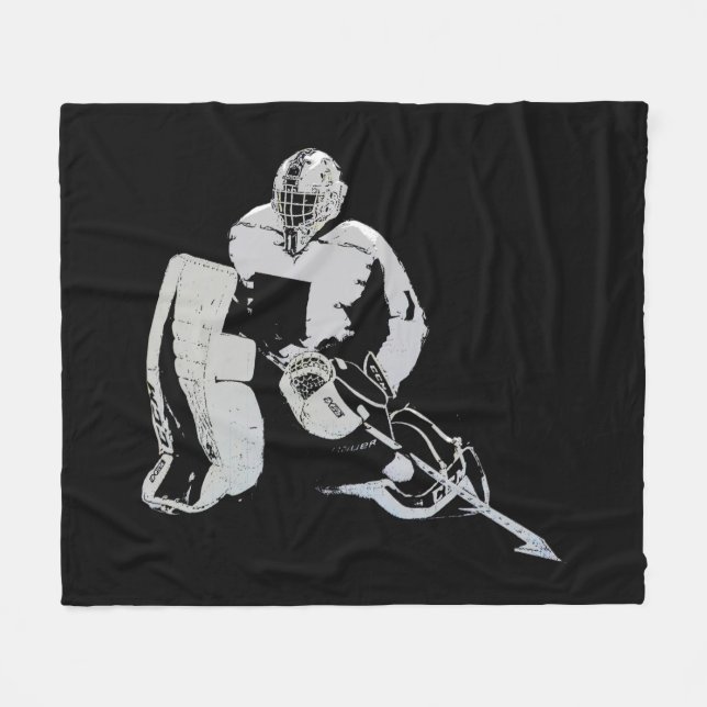 Goal Keeper- Ice Hockey Goalie Fleece Blanket (Front (Horizontal))