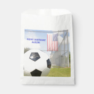 Goal Post Black and White Soccer Ball Sports Favour Bag