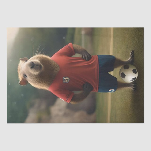 "Goal-Scoring Capybara: The Ultimate Soccer Star!" Tissue Paper (Front)