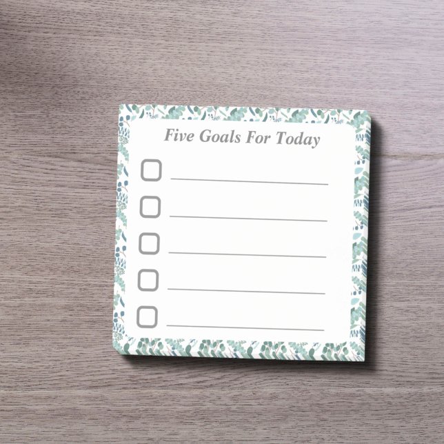 Goal Setting Checklist Foliage Sticky Post-it Notes (Creator Uploaded)