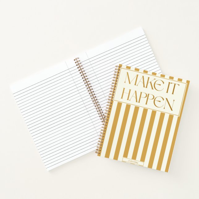 Goal Setting Gold Striped Minimalist Motivational Notebook (Inside)