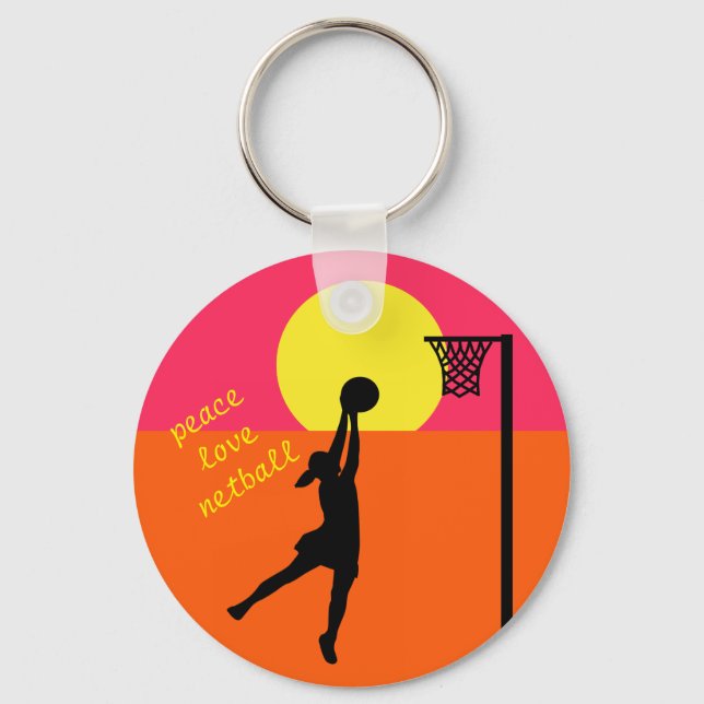 Goal Shooter Design Netball Quote Theme Keychain (Front)