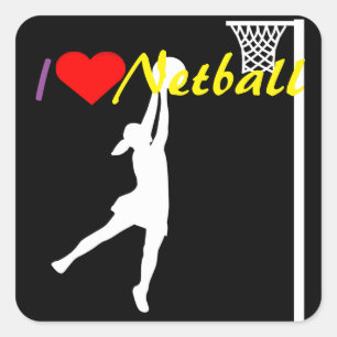 Goal Shooter I Love Netball Square Sticker