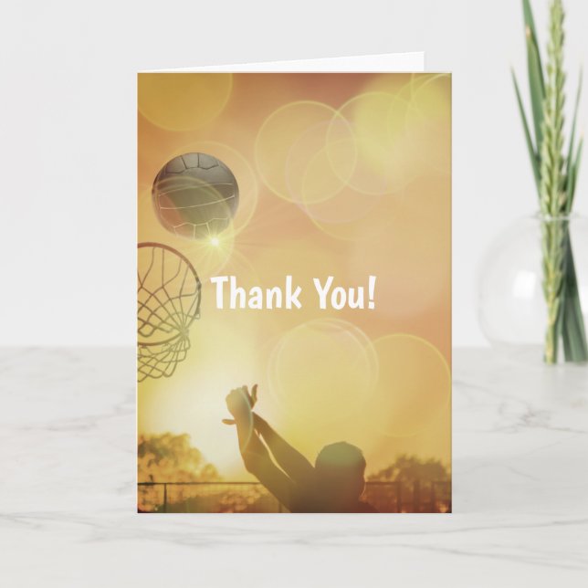 Goal Shooter Themed Netball Thank You Card (Front)
