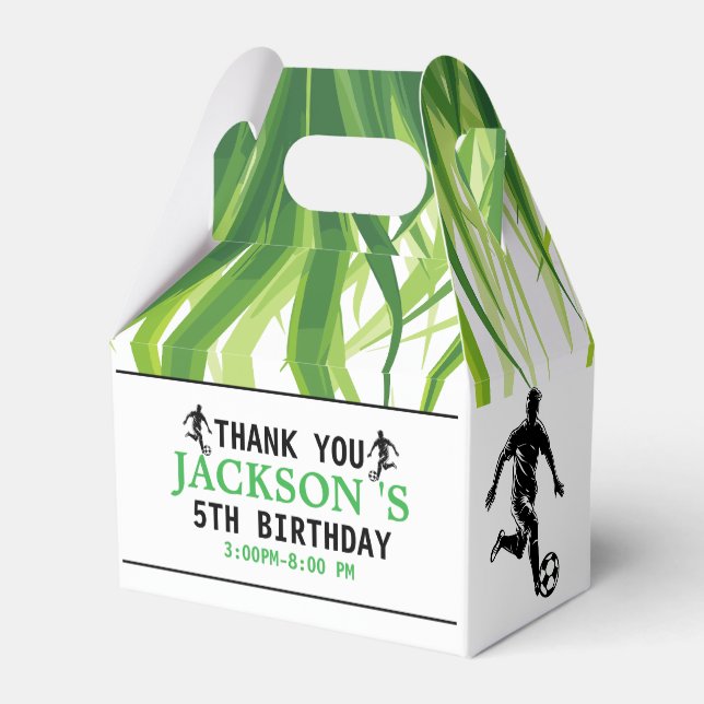 Goal! Soccer 5th Birthday Party Favor Box (Back Side)
