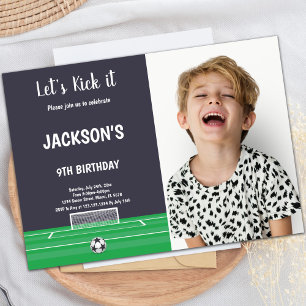 Goal Soccer Birthday Invitation with Photo