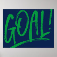 Goal! soccer hockey blue green sports art