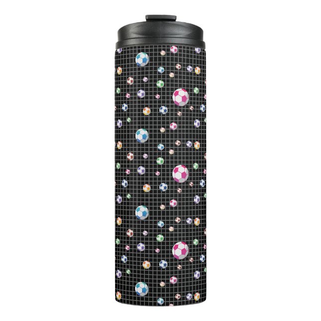 Goal Soccer Pattern Thermal Tumbler (Front)