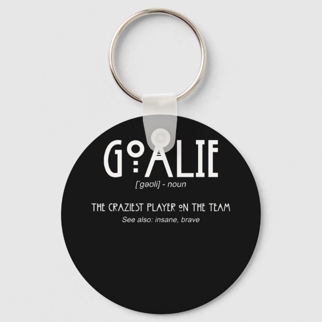 Goalie Gear Goalkeeper Definition Soccer Hockey Keychain (Front)