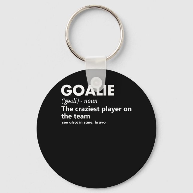 Goalie Goalkeeper Definition Soccer Hockey Keychain (Front)