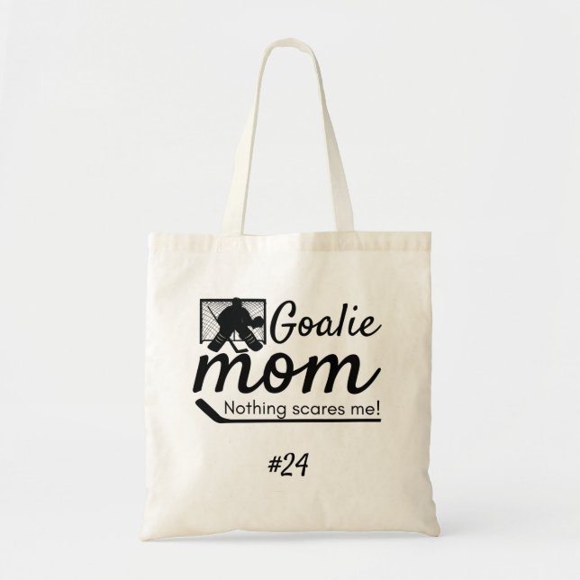Goalie Hockey Maman sac fourre-tout noir (Devant)