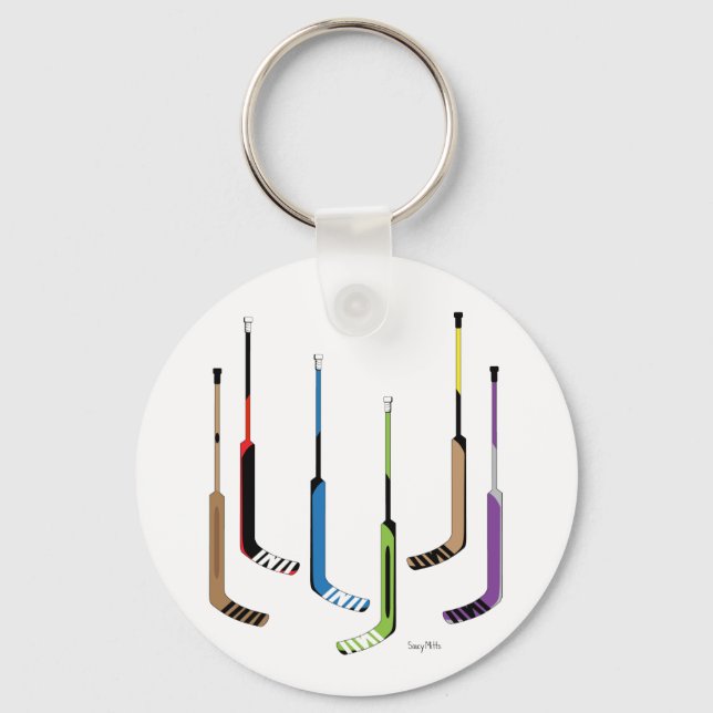 Goalie Hockey Sticks Keychain (Front)