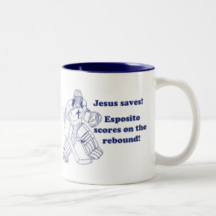 GOALIE JESUS SAVES mug