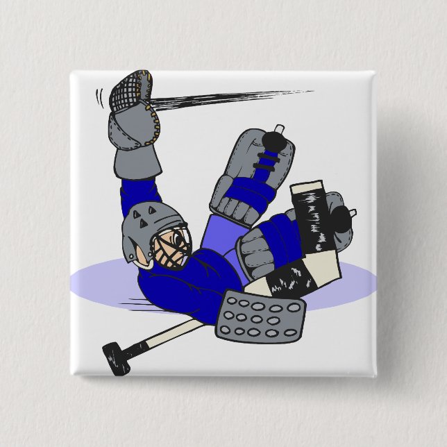 Goalie Save 2 Inch Square Button (Front)