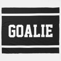 GOALIE Sporty Athletic Black White Text Stripes