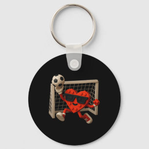 Goalie Valentines Day Soccer Heart Building Brick Keychain