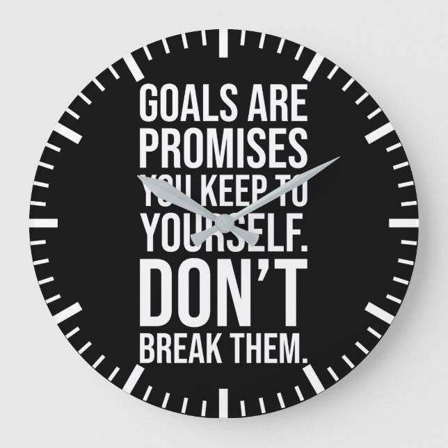 Goals Are Promises - Success Motivational Large Clock (Front)