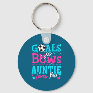 Goals bows auntie loves you soccer ball gender rev keychain