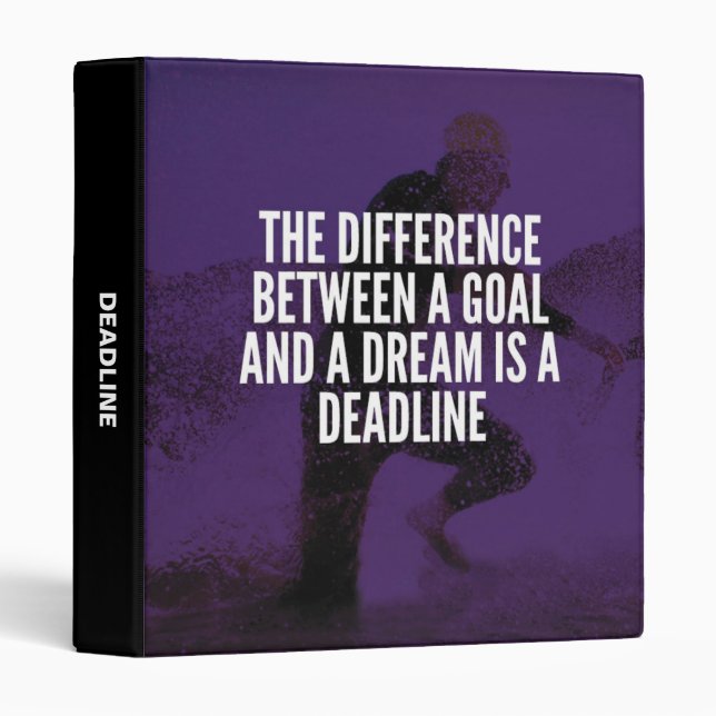 Goals, Dreams And Deadline - Workout Motivational Binder (Front/Spine)