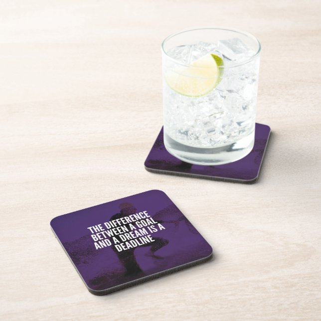 Goals, Dreams And Deadline - Workout Motivational Coaster (Right Side)