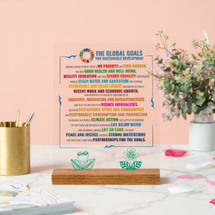 Goals Executive Desk Sign- ESG Office Motivator Acrylic Sign