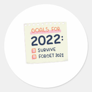 Goals for 2022: Survive, Forget 2021 Classic Round Sticker