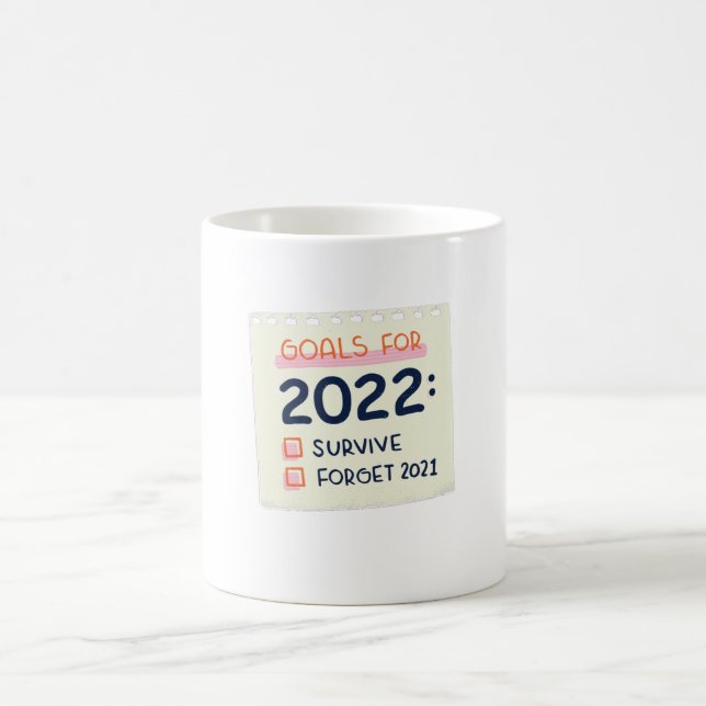 Goals for 2022: Survive, Forget 2021 Coffee Mug (Center)