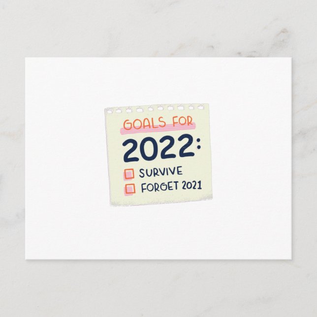 Goals for 2022: Survive, Forget 2021 Postcard (Front)