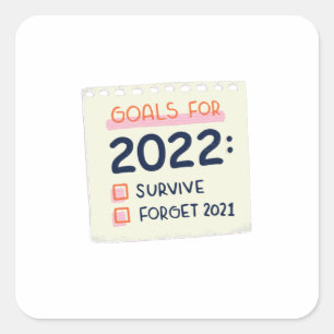 Goals for 2022: Survive, Forget 2021 Square Sticker