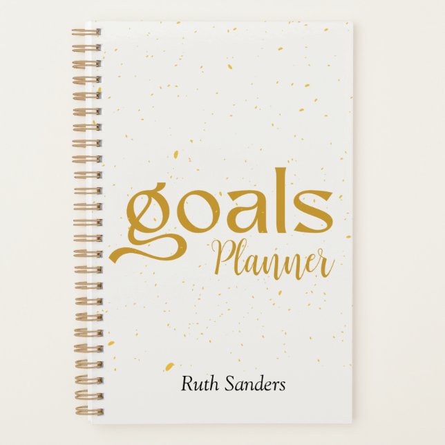 Goals Gold Monogrammed Elegant Planner (Front)