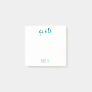 Goals Green Watercolor Personalized To Do List Post-it Notes