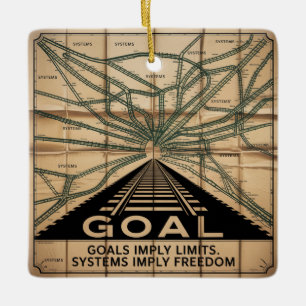 Goals Imply Limits. Systems Imply Freedom Ceramic Ornament