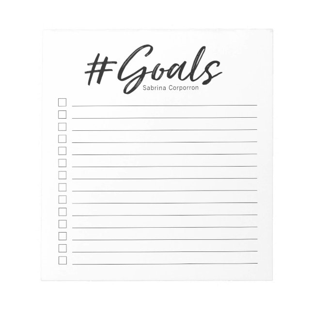 Goals notepad with checkboxes (Front)