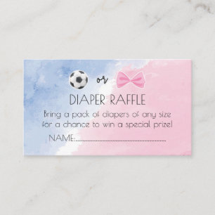 Goals or bows diaper raffle ticket gender reveal  enclosure card